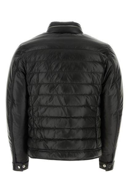 Black leather Gilles down jacket
