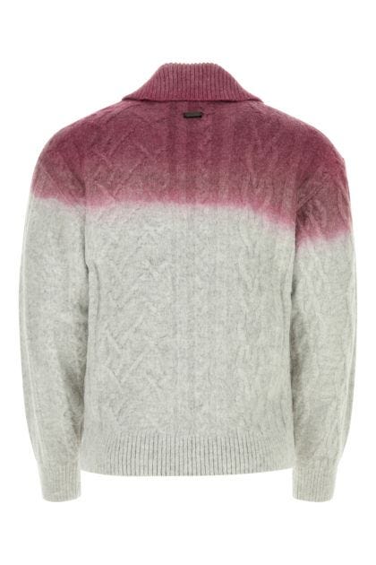 Two-tone stretch acrylic blend sweater 