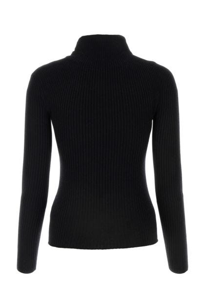 Black cotton blend sweater