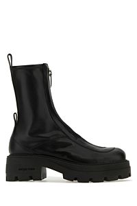 Black leather ankle boots 